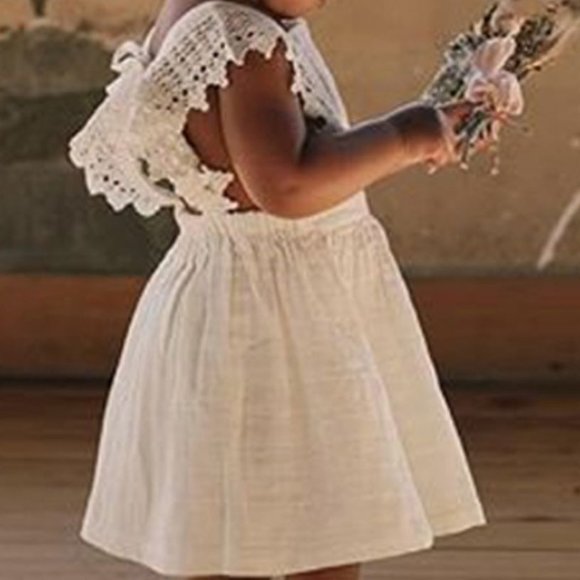 DKNY Off White Lace Sleeveless Dress w// Diaper Cover Set NEW Toddler Girls 2T 3T